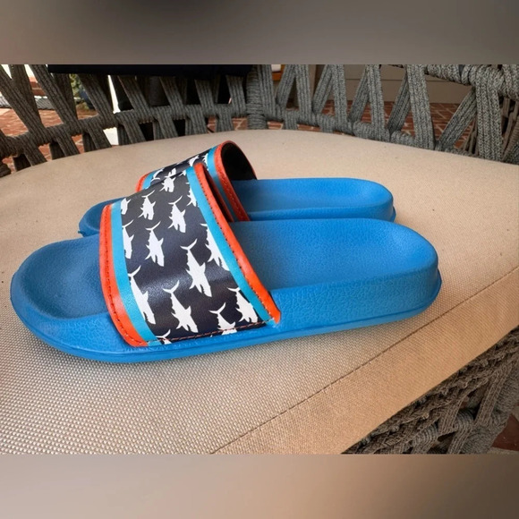 Hatley Boys/Unisex Printed Sharks Slide On Sandals Size US12 - Picture 3 of 6